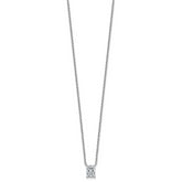 14k White Gold 1 carat Certified Lab Grown Diamond VS+ F+ Radiant Complete 18 inch Four Prong Pendant Necklace